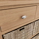 Shrewsbury Light Oak Cabinet 2 Drawer 4 Basket 80 x 30 x 75 cm