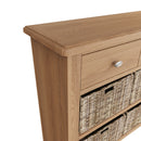 Shrewsbury Light Oak Cabinet 2 Drawer 4 Basket 80 x 30 x 75 cm