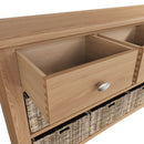 Shrewsbury Light Oak Storage Cabinet Unit 3 Drawer 6 Basket 110 x 30 x 75 cm