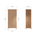 Shrewsbury Light Oak Wardrobe 2 Door Full Hanging 85 x 52 x 180 cm