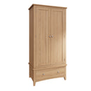 Shrewsbury Light Oak Wardrobe Double with Drawer 90 x 52 x 185 cm