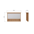 Shrewsbury Light Oak Wall Coat Rack with Mirror 80 x 15 x 50 cm