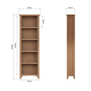 Shrewsbury Light Oak Large Bookcase 60 x 25 x 180 cm