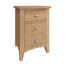 Shrewsbury Light Oak Bedside Table with 3 Drawers 42 x 35 x 58 cm