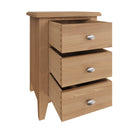 Shrewsbury Light Oak Bedside Table with 3 Drawers 42 x 35 x 58 cm