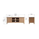 Shrewsbury Light Oak TV Unit Large 120 x 38 x 45 cm