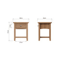 Shrewsbury Light Oak Lamp Table 1 Drawer 40 x 36 x 47 cm
