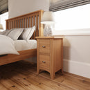 Shrewsbury Light Oak Bedside Table with 2 Drawers 35 x 32 x 58 cm
