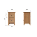 Shrewsbury Light Oak Bedside Table with 2 Drawers 35 x 32 x 58 cm