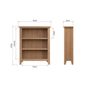 Shrewsbury Light Oak Bookcase Small Wide 70 x 22 x 82 cm