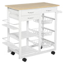 HOMCOM Kitchen Cart Trolley with Spice Racks, Baskets, Drawers for Dining Room