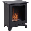 HOMCOM Free Standing Bio Ethanol Fireplace Heater with 0.9L Tank for Home Black