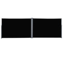 Outsunny 6 x 2m Patio Double Side Awning Folding Privacy Screen Fence Black