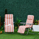 Outsunny Sun Loungers Set Folding - Orange/Brown