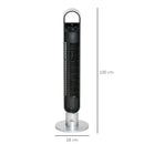 HOMCOM Anion Tower Fan 39" 100cm with 3 Speeds and Timer - Silver