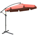 Outsunny 2.7m Garden Cantilever Banana Parasol Sun Shade w/ Crank, Wine Red