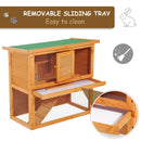 PawHut-2 Tier Rabbit Hutch