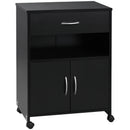 Vinsetto Mobile Printer Stand w/ Storage Shelf Universal Wheels for Home Black