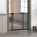 PawHut Adjustable Safety Gate w/ 2 Extensions and Four Adjustable Screws, Black