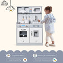 Kids Kitchen Play Cooking Toy Set w/ Sound & Light, for 3-6 Years Old, Grey