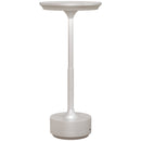 HOMCOM Silver Cordless Table Lamp with 4000mAh Rechargeable Battery, 3 Colour, Touch LED Lamp for Bedroom Living Room