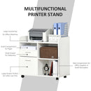 Vinsetto Printer Stand with Open Storage Shelves White
