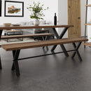 Sheffield Industrial Oak Bench 1.8m 180 x 35 x 45cm