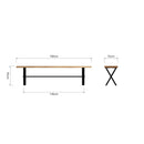 Sheffield Industrial Oak Bench 1.8m 180 x 35 x 45cm