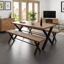 Sheffield Industrial Oak Dining Table 1.8m 180 x 90 x 75cm