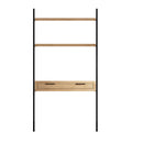 Sheffield Industrial Oak Desk Bookcase 100 x 45 x 190cm