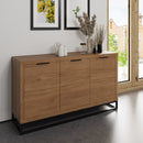 Sheffield Industrial Oak Sideboard with 3 Doors 140 x 40 x 80 cm
