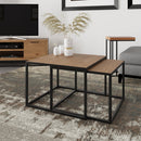 Sheffield Industrial Oak Square Coffee Nest 65 x 65 x 45 cm