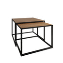 Sheffield Industrial Oak Square Coffee Nest 65 x 65 x 45 cm