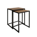 Sheffield Industrial Oak Nest of 2 Tables 40 x 30 x 55 cm