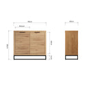 Sheffield Industrial Oak Sideboard 2 Door 100 x 40 x 80 cm