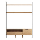 Sheffield Industrial Oak TV Bookcase 140 x 40 x 190cm