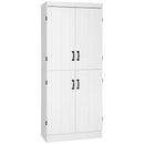 HOMCOM Kitchen Cupboard Storage Cabinet w/ 4 Doors and Adjustable Shelves,White