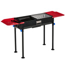 Portable Charcoal Barbecue Grill with Side Shelves for Outdoor Picnic Camping