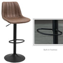Brown Bar Stools Set of 2 with Footrest Brown Adjustable Height Swivel