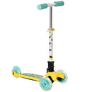 HOMCOM Kids Scooter Foldable Kick Scooter LED Flashing Wheels 3-8 Years Yellow