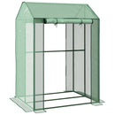 Outsunny 2-Room Greenhouse with 2 Roll-up Doors and Vent Holes, 100x80x150cm