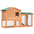 PawHut Wood Rabbit Hutch Pet House Water-Resistant w/Ramp Solid Outdoor Pet Cage