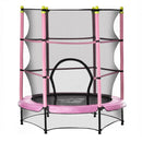 HOMCOM 5.2FT Kids Trampoline with Safety Enclosure, Indoor Outdoor - Pink