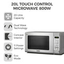 Tower Touch Control Microwave 800W 20 Litre Stainless Steel