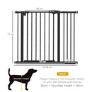 PawHut Adjustable Safety Gate w/ 1 Extensions and Four Adjustable Screws, Black