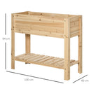 Outsunny Wooden Raised Plant Stand 100 x 40 x 84cm