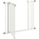 PawHut Adjustable Safety Gate w/ 1 Extensions and Four Adjustable Screws, White