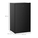 HOMCOM Freestanding Under Counter Fridge with Chiller Box 91L - Black