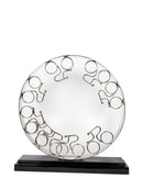 Mint Collection - Men on Bikes Circular Sculpture - Silver 47x47cm