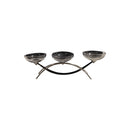 Mint Collection - Nickel Plated with Glass Tea Light Holder - Nickel 40x10x11cm